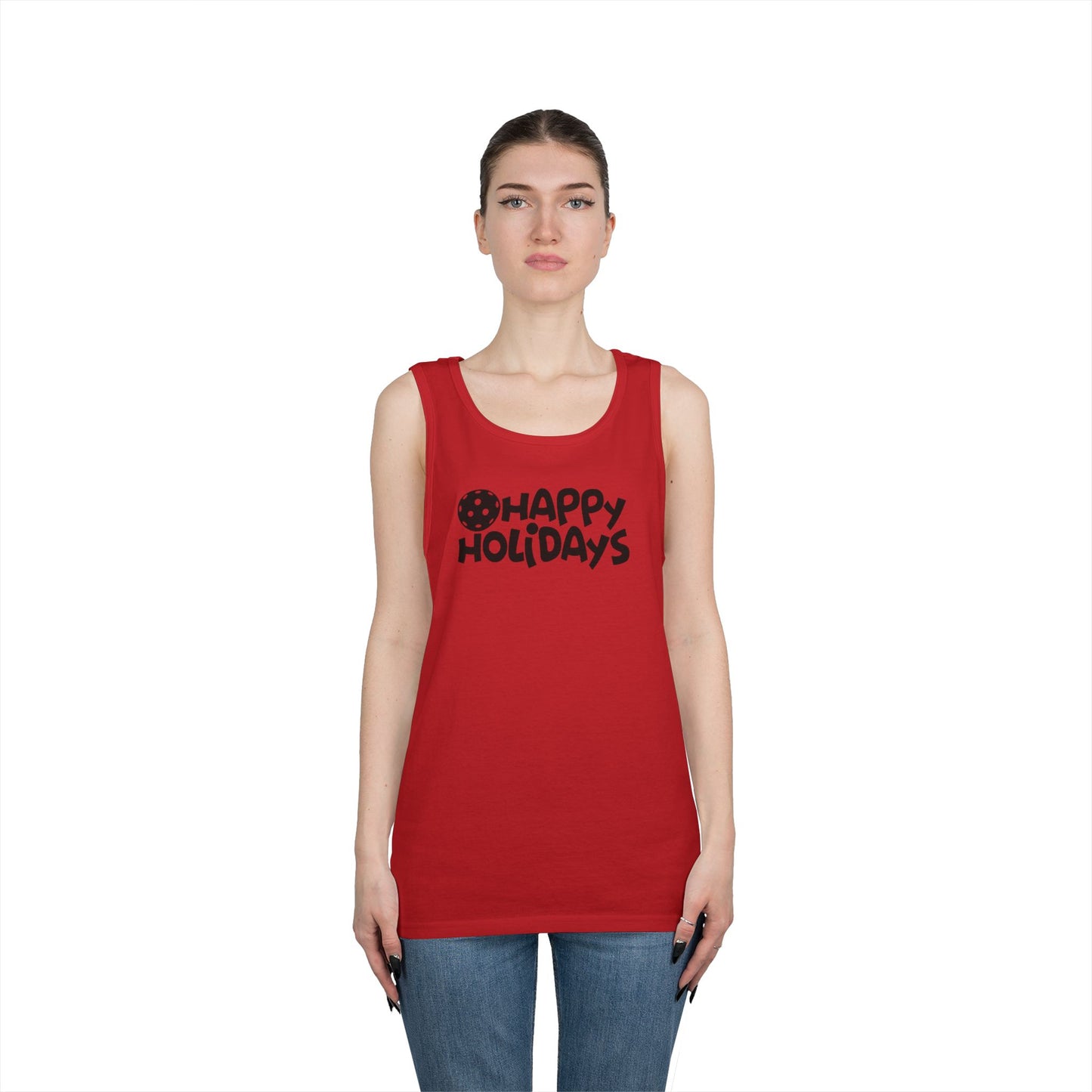 Women's Fun Pickleball Tank Top - Happy Holiday