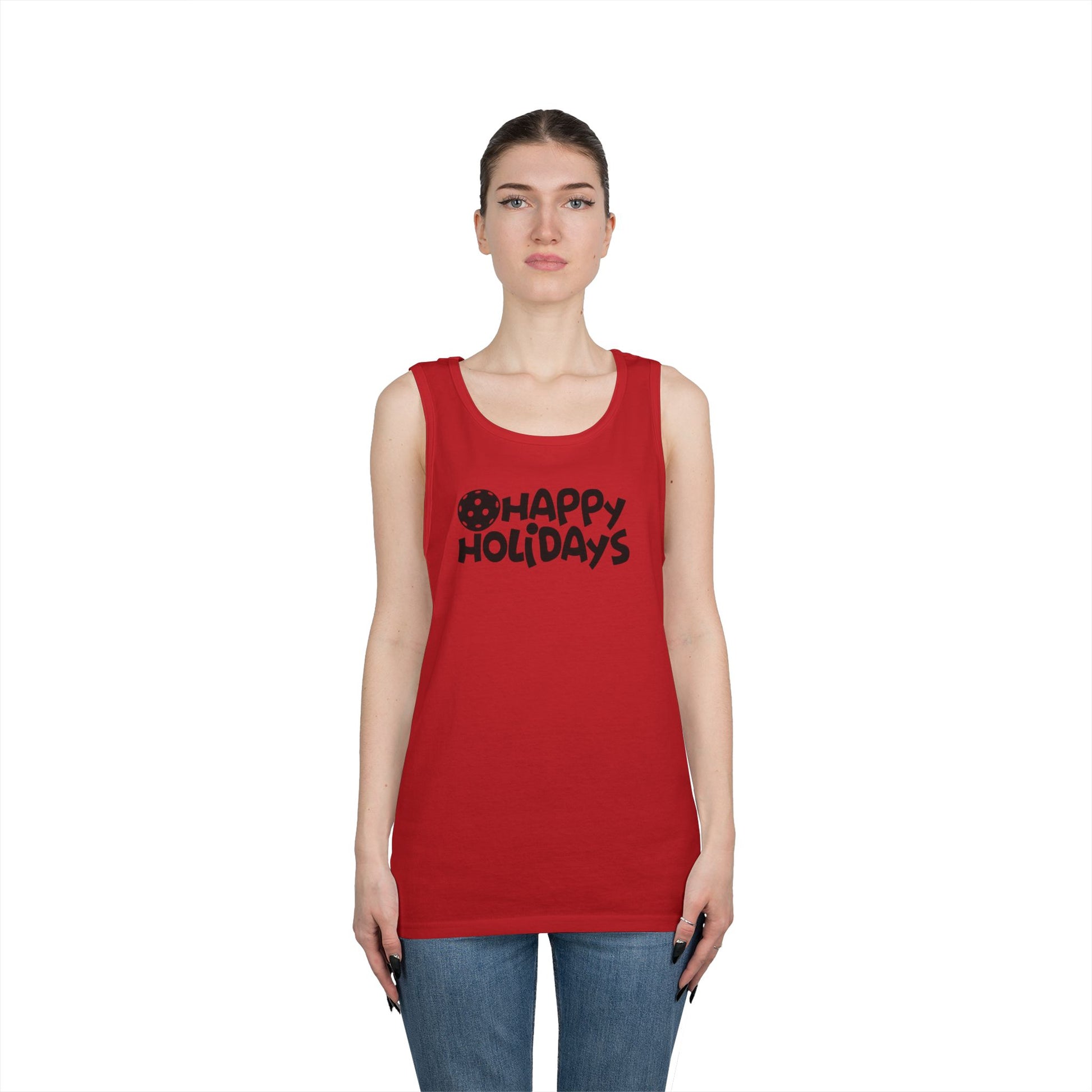Women's Fun Pickleball Tank Top - Happy Holiday