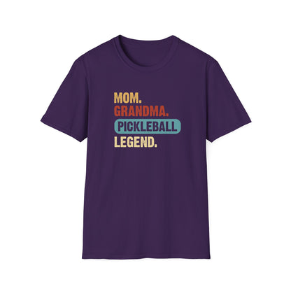 Women's Stylish Pickleball T-shirt - Mom Grandma Pickleball Legend Purple