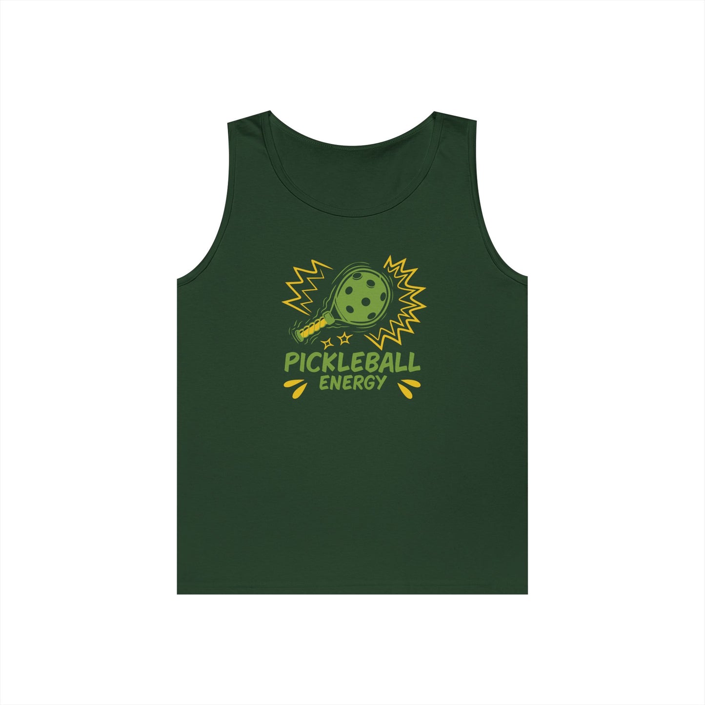 Men's Fun Pickleball Tank Top - Pickleball Energy Green