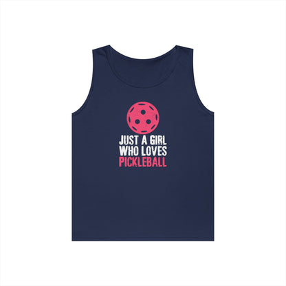 Women's Cute Pickleball Tank Top - Just A Girl Who Loves Pickleball Navy