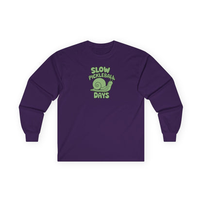 Women's Lightweight Pickleball Long Sleeves top - Slow Pickleball Days Purple