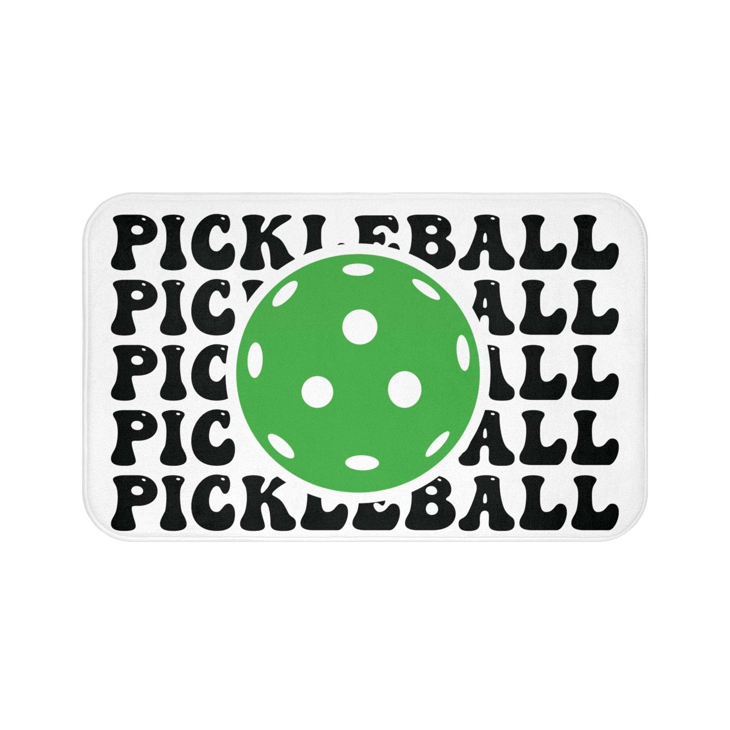 Pickleball Bold Bath mat - pickleball pop White