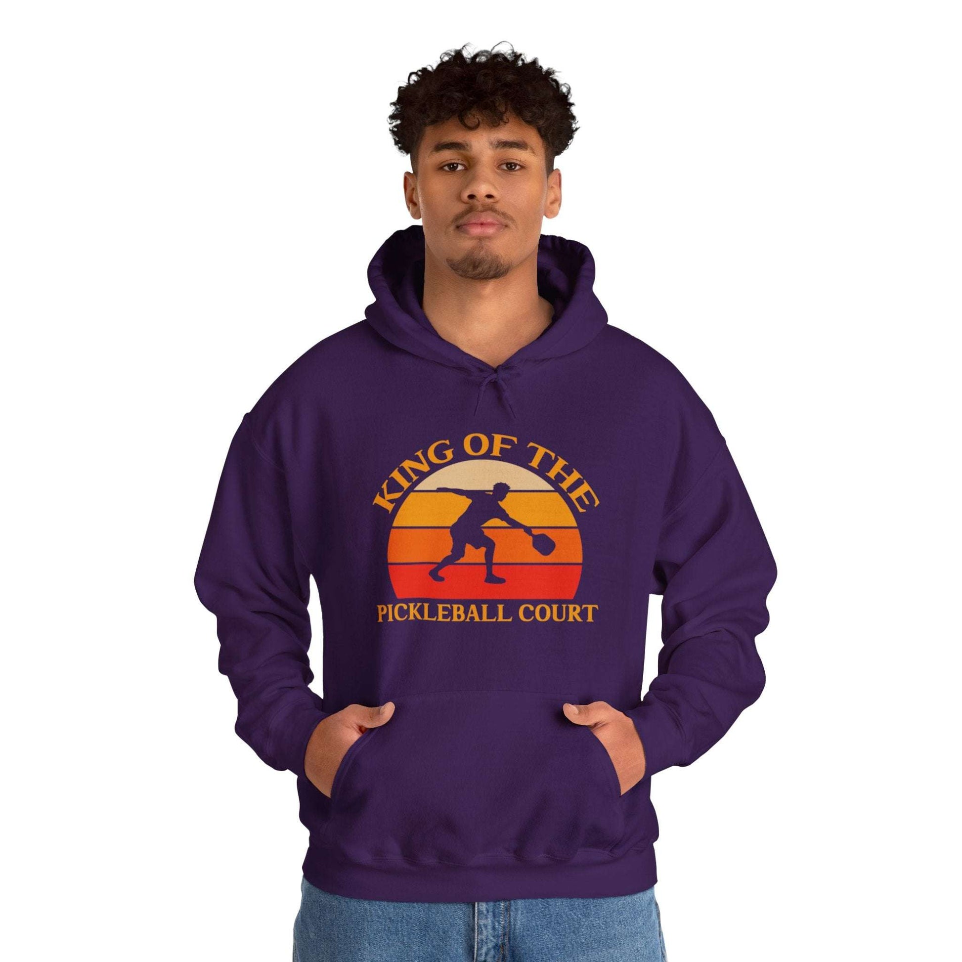 Men's Funny Pickleball Hoodie - King Of The Pickleball Court Retro