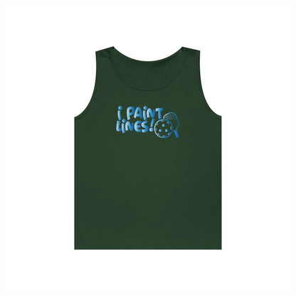 Women's Comfy Pickleball Tank Top - I Paint Lines Green