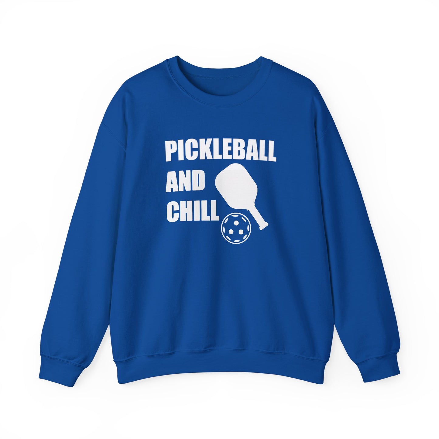 Women's Stylish Pickleball Sweatshirt - Pickleball and Chill Royal