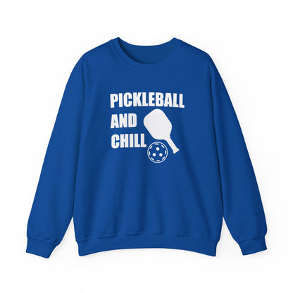 Women's Stylish Pickleball Sweatshirt - Pickleball and Chill Royal