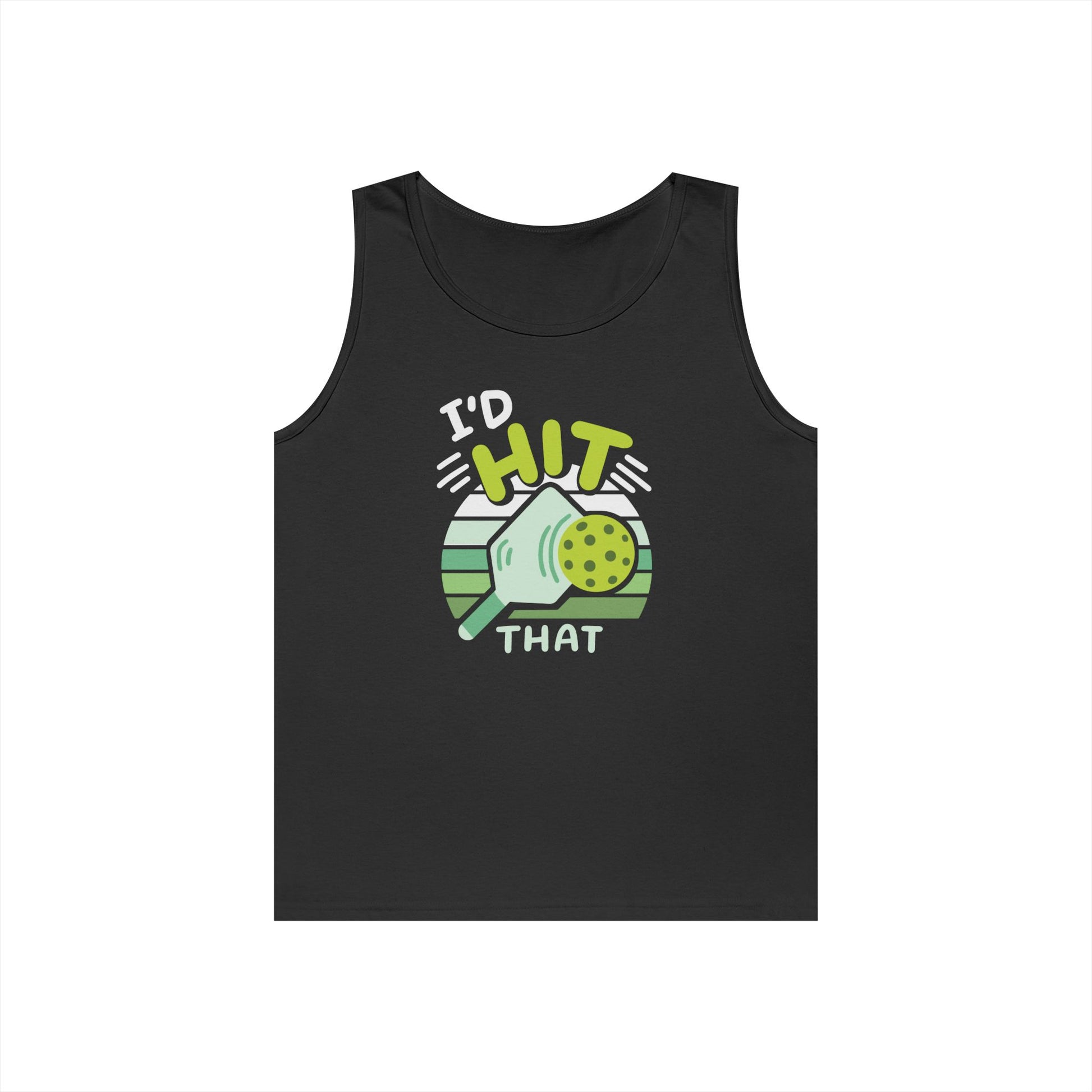 Women's Playful Pickleball Tank Top - I'd Hit That Black