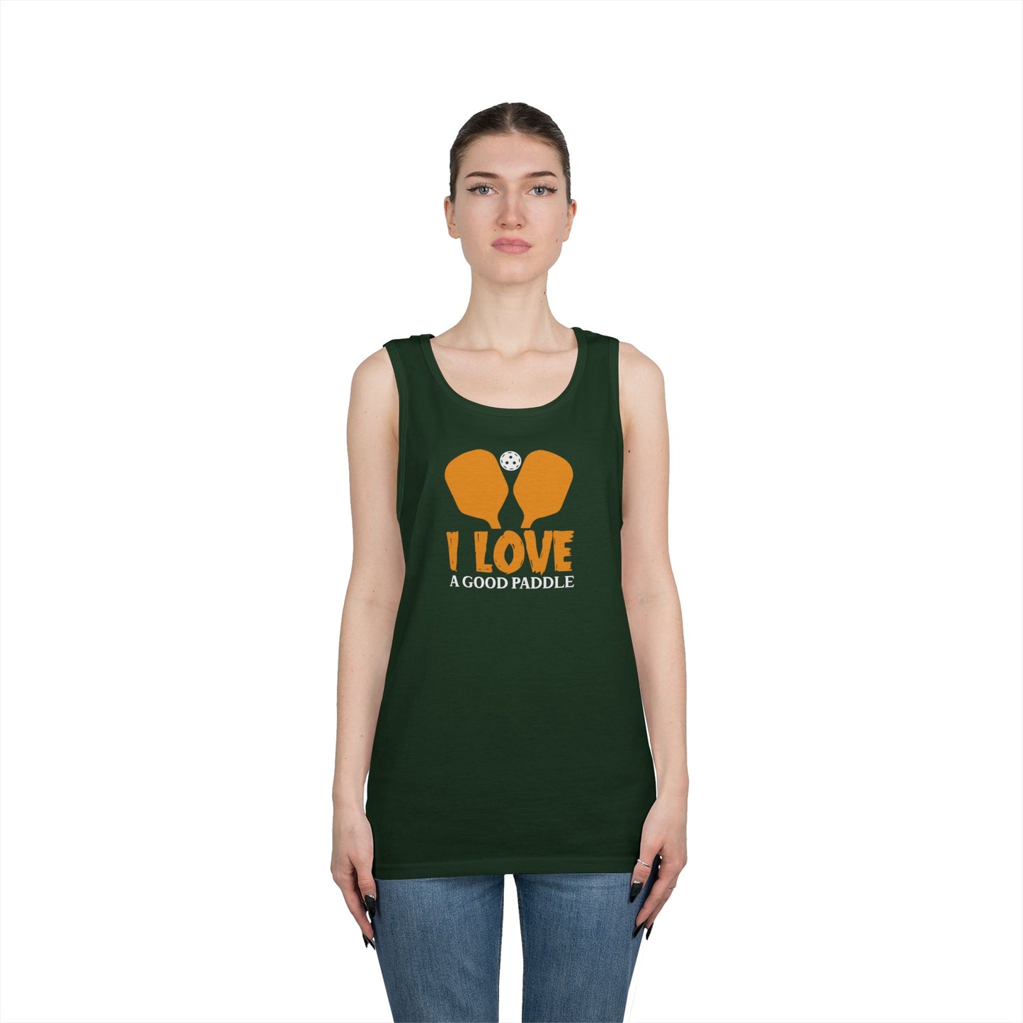 Women's Durable Pickleball Tank Top - I Love a Good Paddle