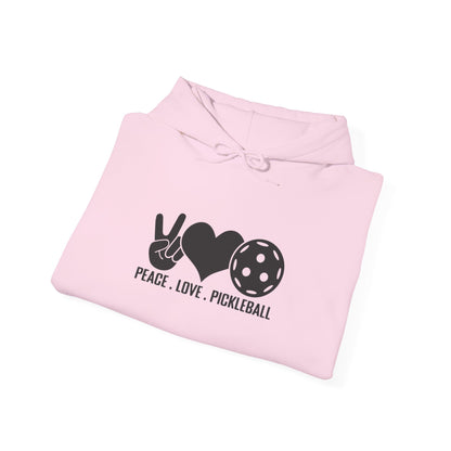 Women's Comfy Pickleball Hoodie - Peace, Love, Pickleball