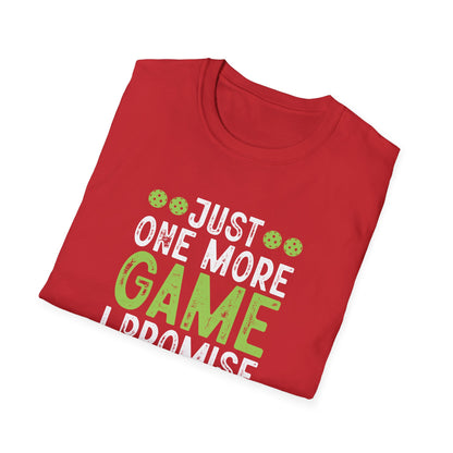 Men's Comfy Pickleball T-shirt - Just One More Game I Promise