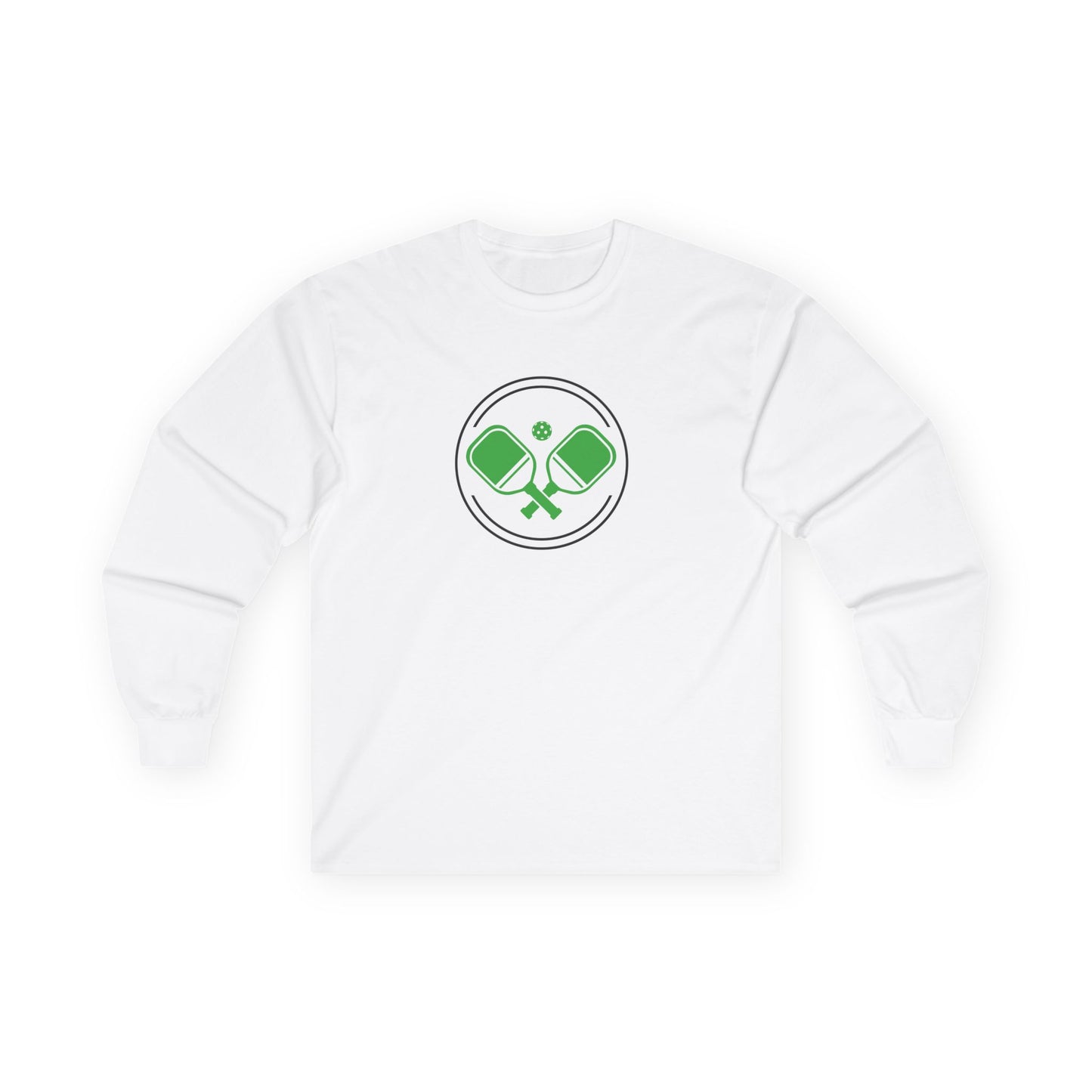 Women's Soft Pickleball Long Sleeves top - Double Paddle Logo White