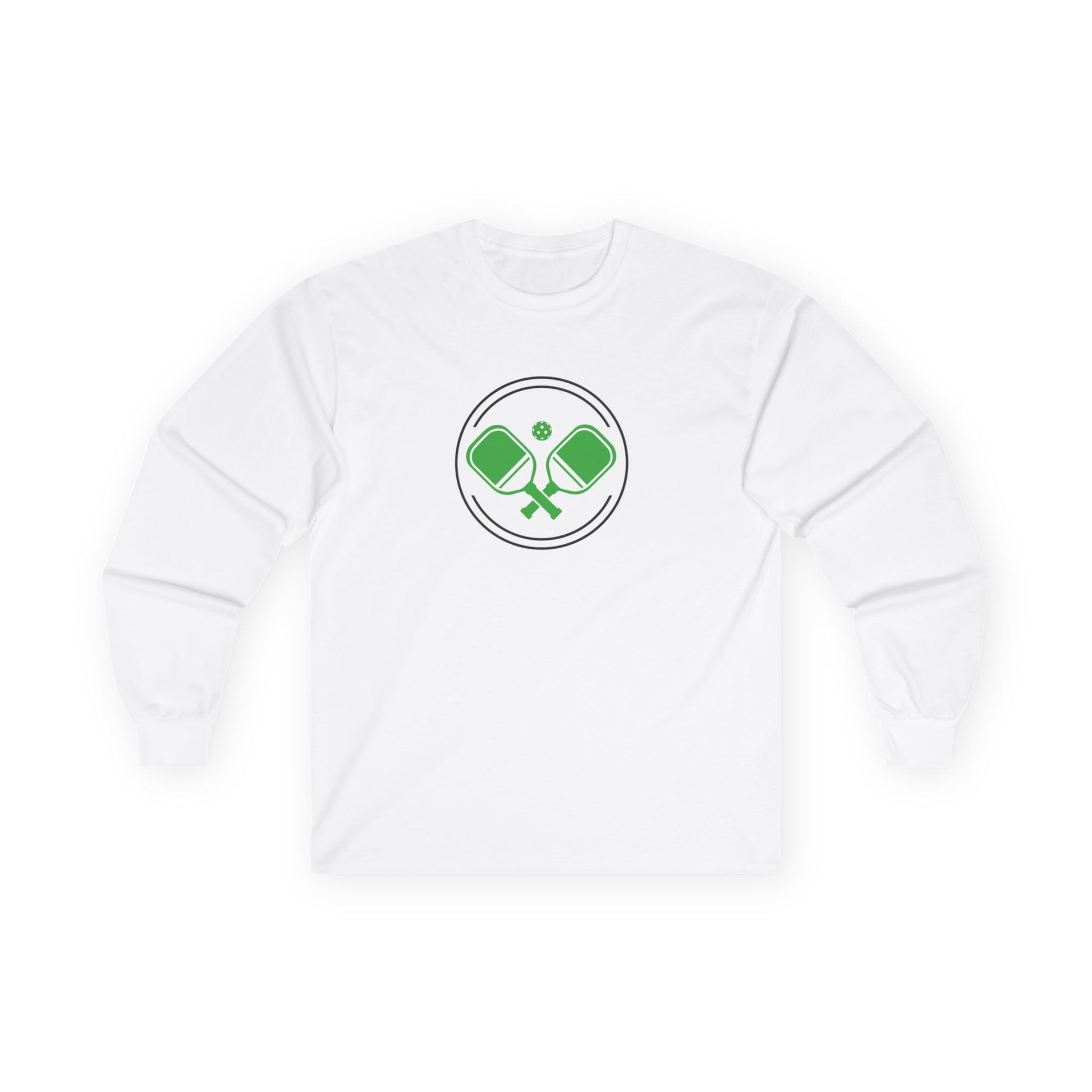 Women's Soft Pickleball Long Sleeves top - Double Paddle Logo White
