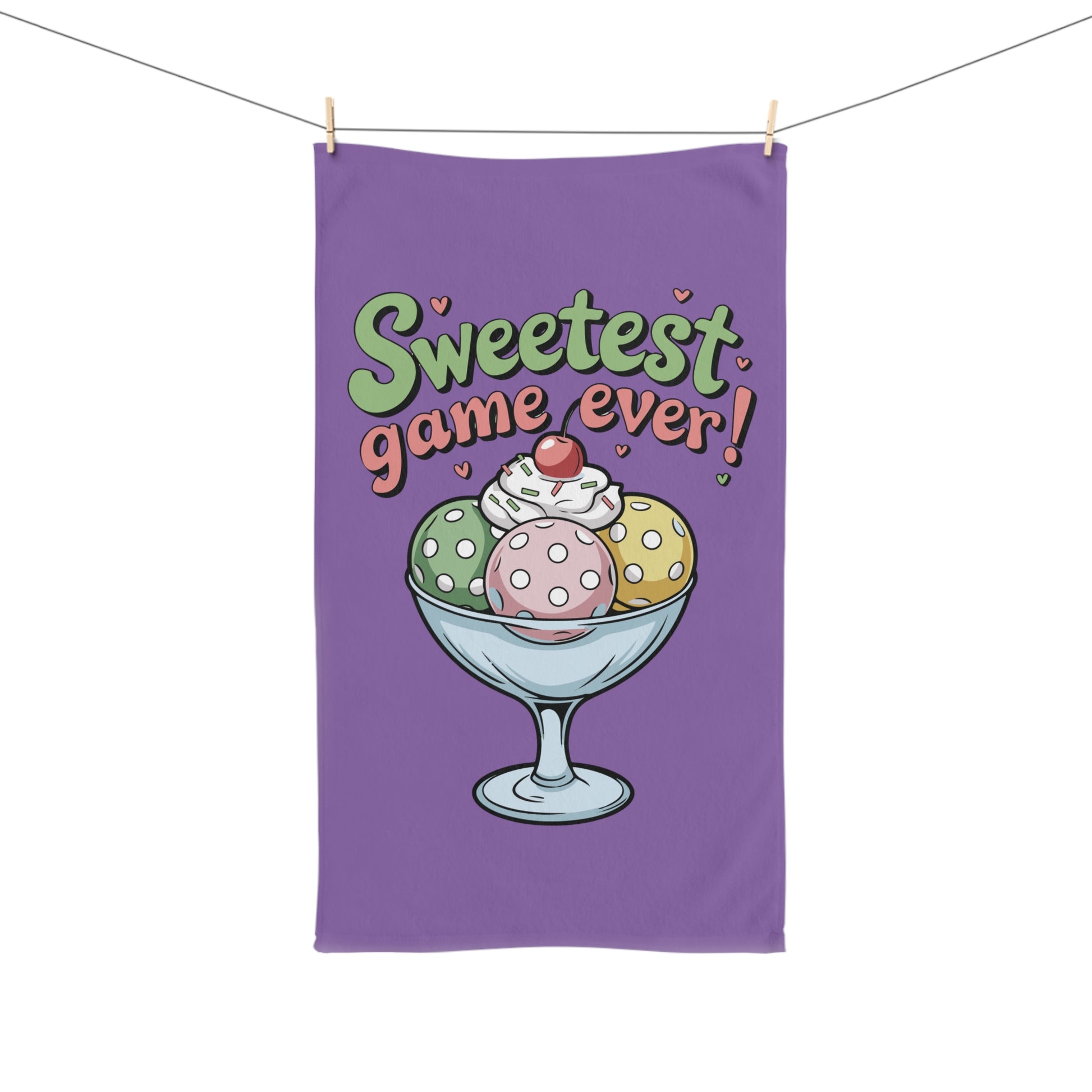 Pickleball Cheerful Hand Towel - Sweetest Game Ever