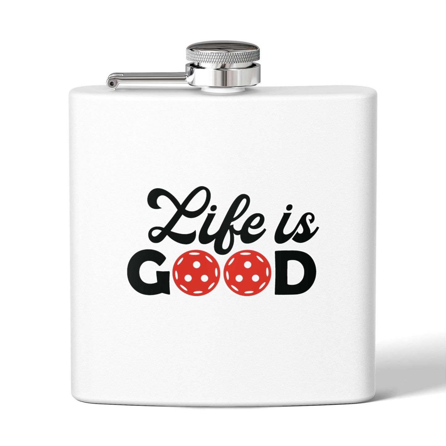 Pickleball Cute Flask - Life is Good White