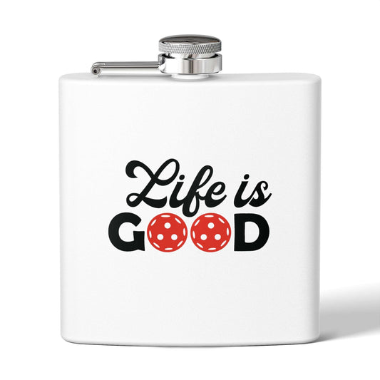 Pickleball Cute Flask - Life is Good White