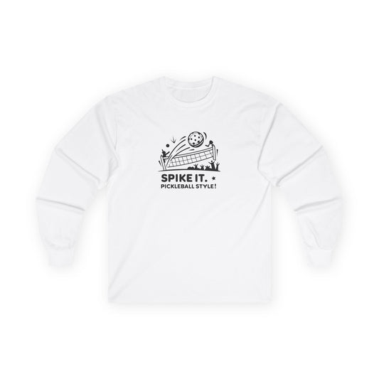 Men's Soft Pickleball Long Sleeves top - Spike It Pickleball Style White