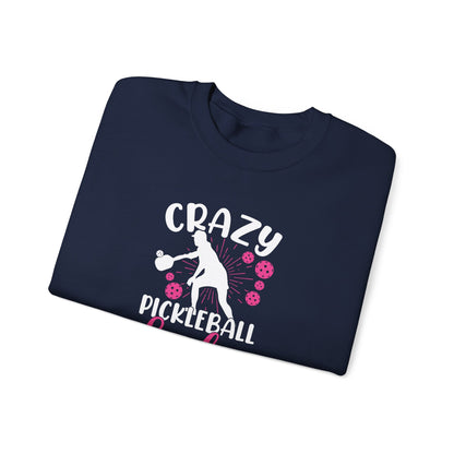 Women's Durable Pickleball Sweatshirt - Crazy Pickleball Lady