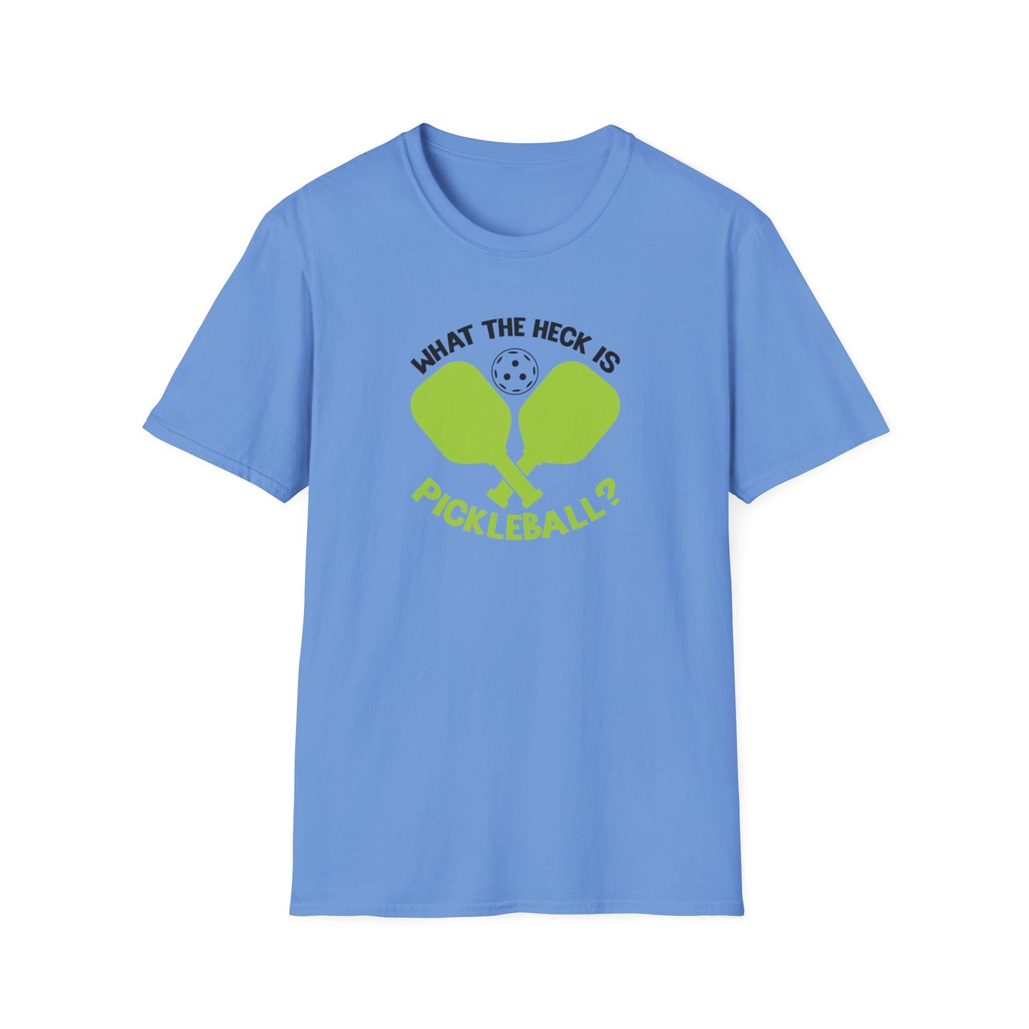 Men's Funny Pickleball T-shirt - What the Heck Is Pickleball? Blue