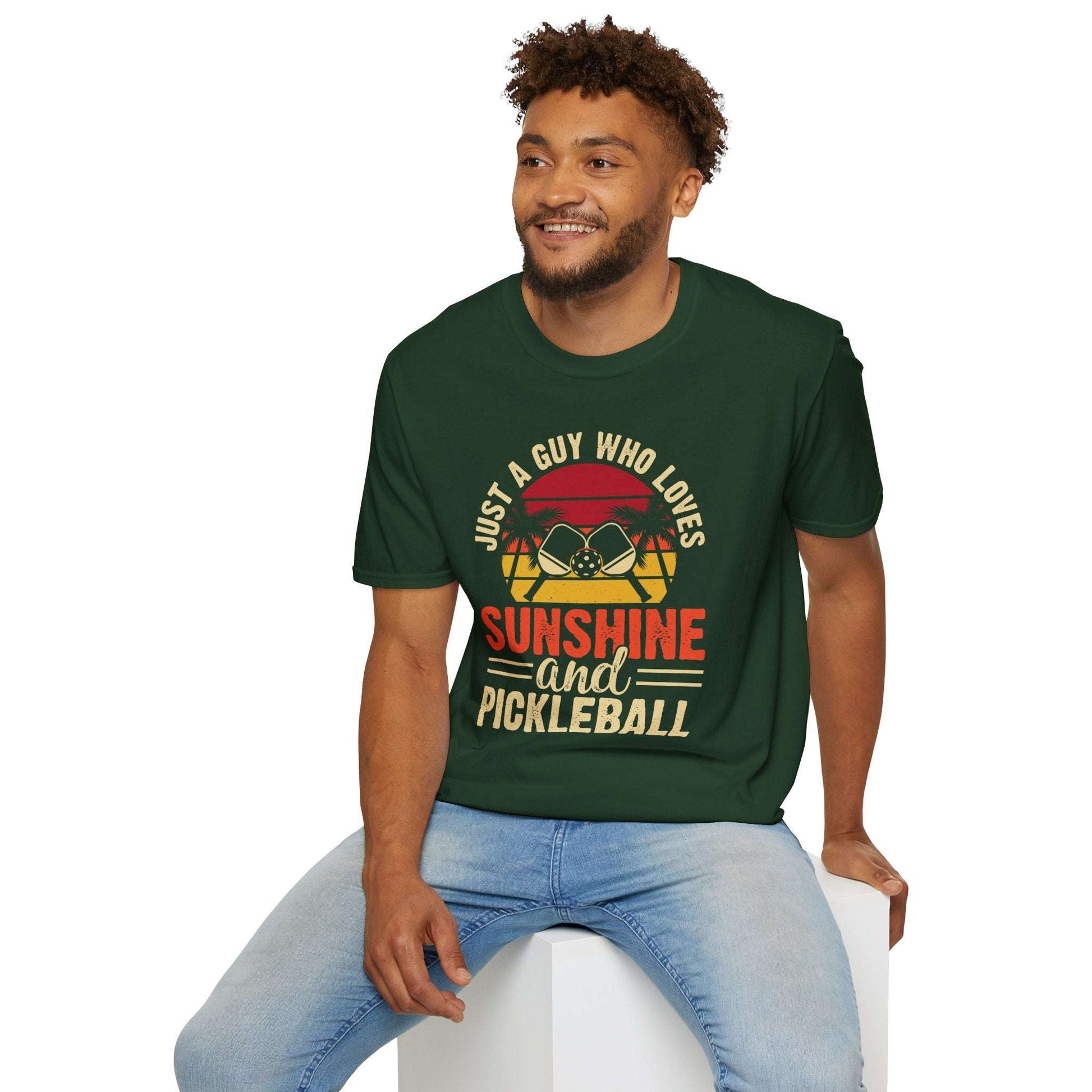 Men's Pickleball T-shirt - Just a Guy Who Loves Sunshine & Pickleball
