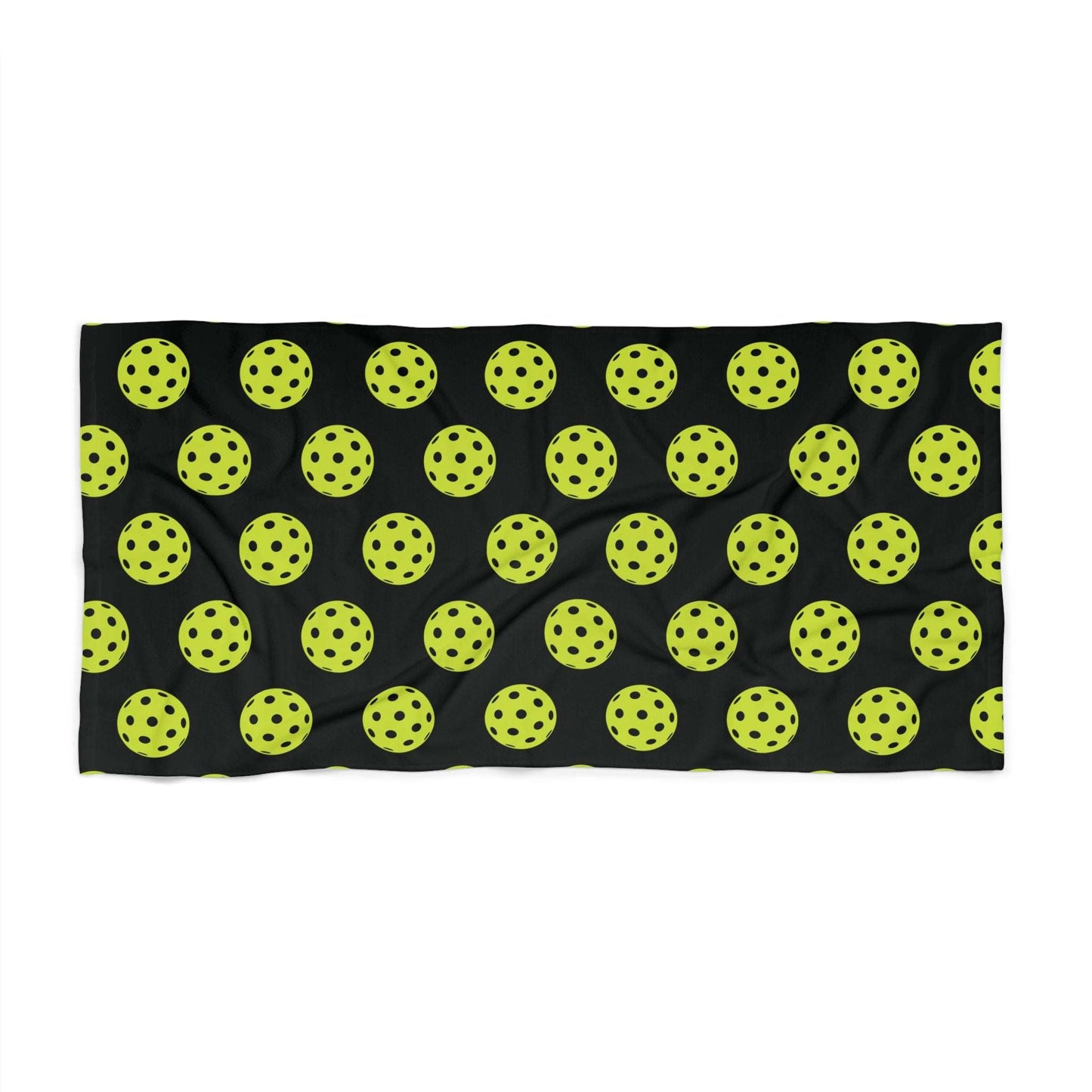 Pickleball Fun Beach Towel - Pickleball Ball Black