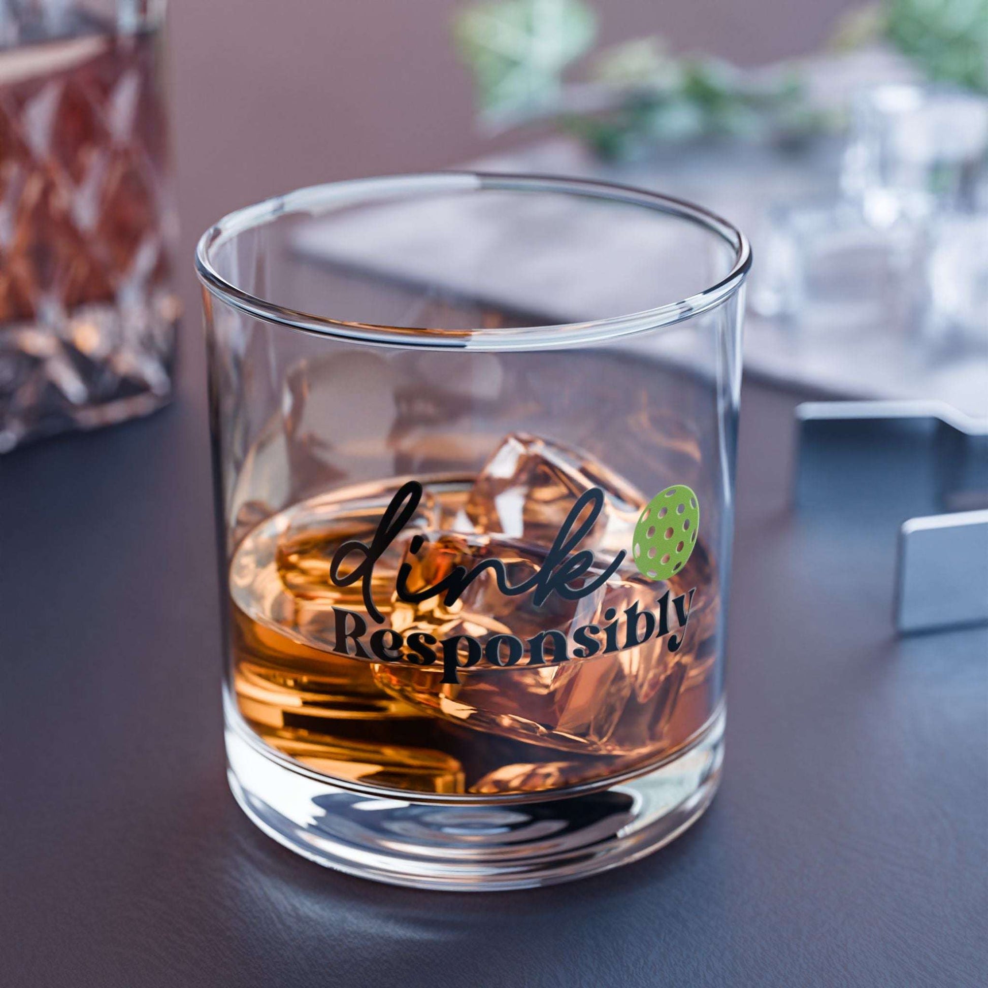 Pickleball Quirky Rocks Glass - Dink Responsibly