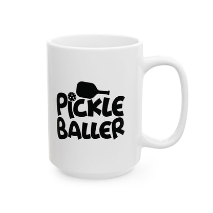 Pickleball Unique Mug - Pickle Balller White