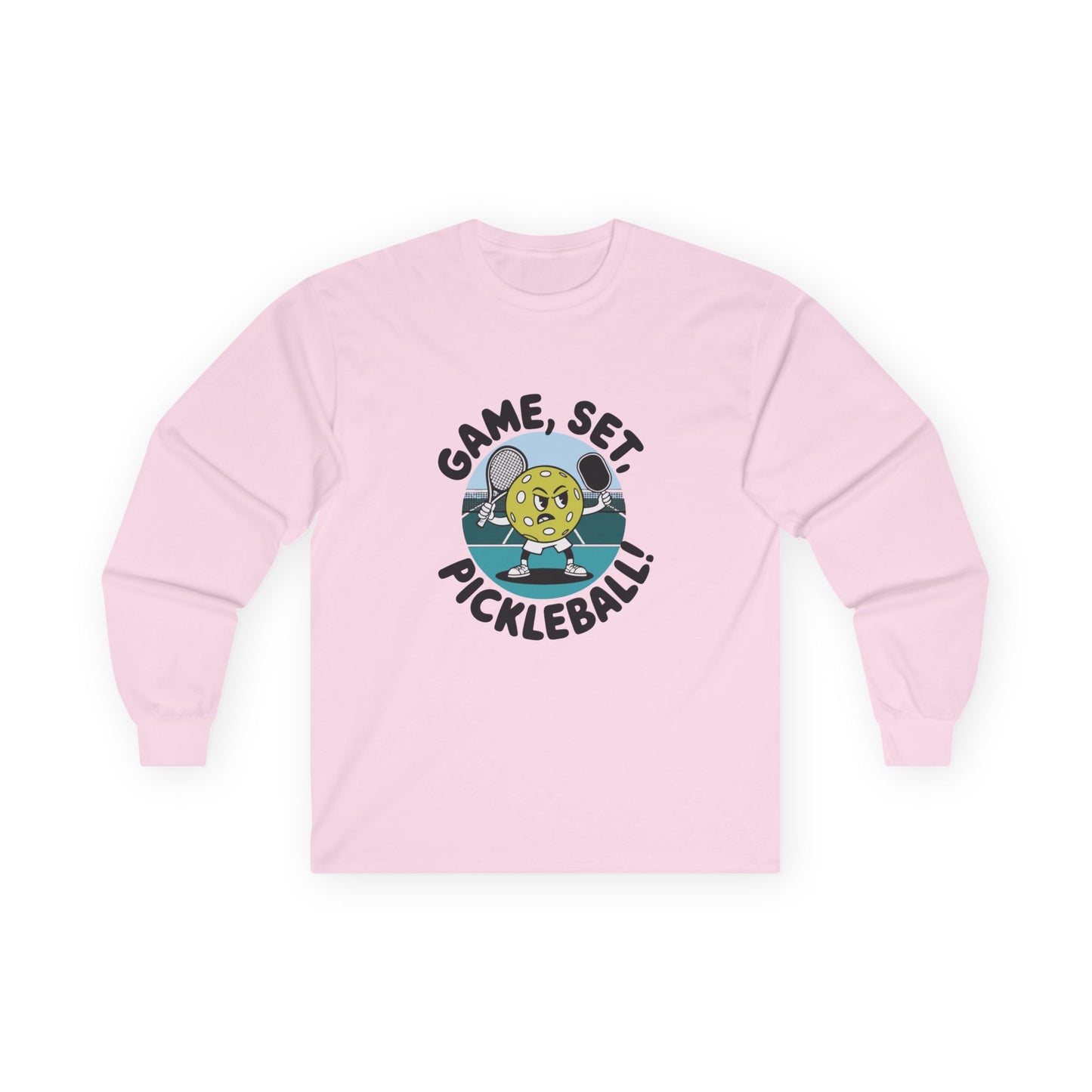 Women's Funny Pickleball Long Sleeves Top - Game, Set, Pickleball Pink