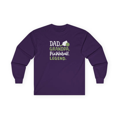 Men's Pickleball Long Sleeves top - Dad Grandpa Pickleball Legend Purple