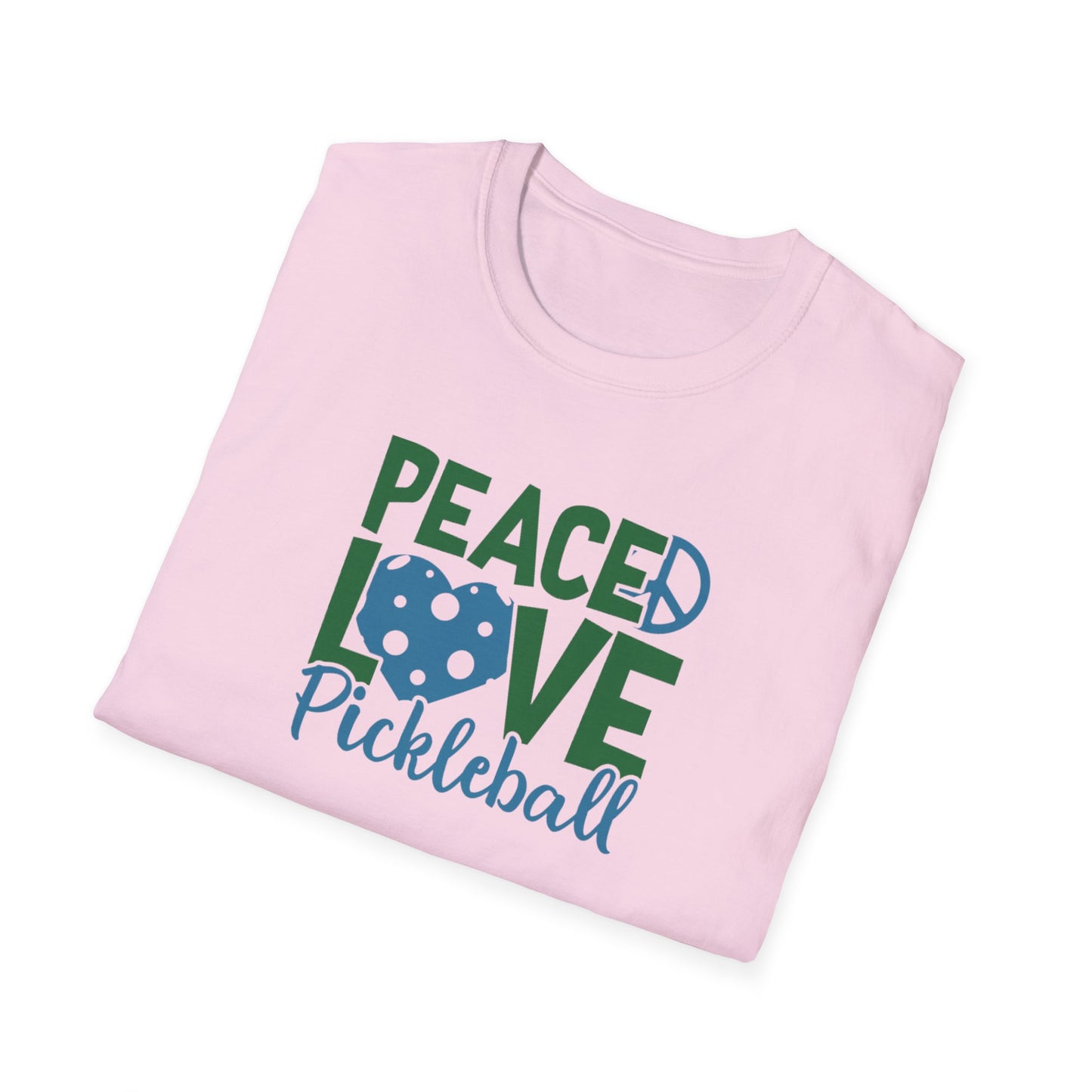 Women's Durable Pickleball T-shirt - Peace, Love, Pickleball