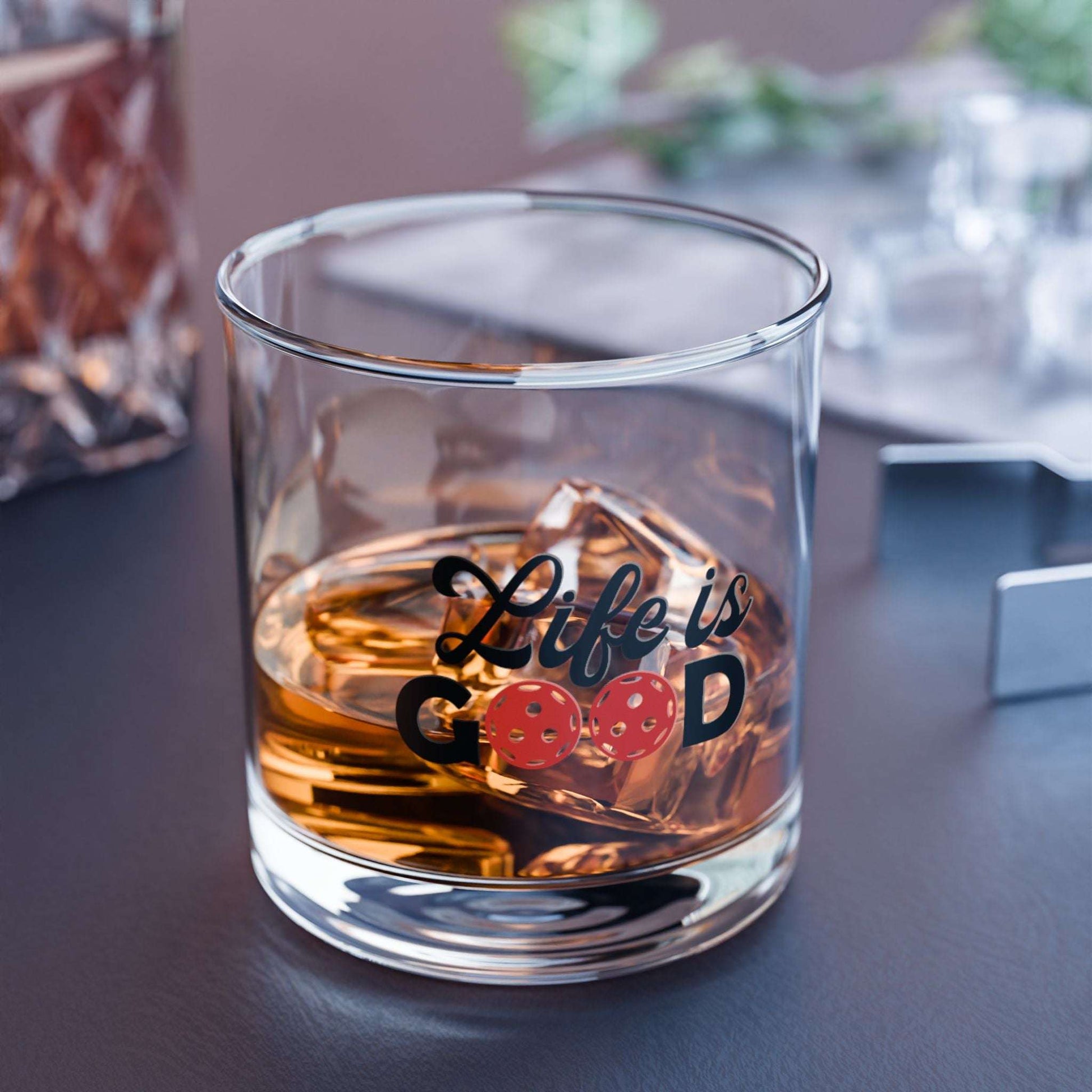 Pickleball Funny Rocks Glass - Life is Good