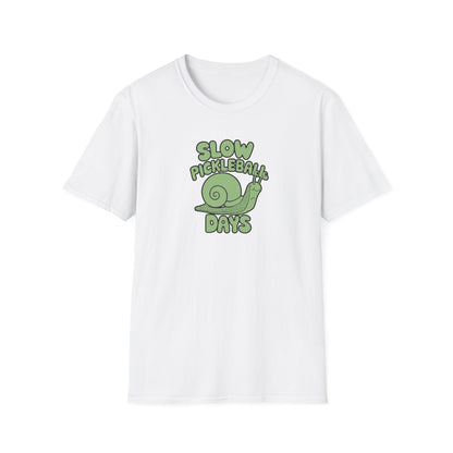 Men's Soft Pickleball T-shirt - Slow Pickleball Days White