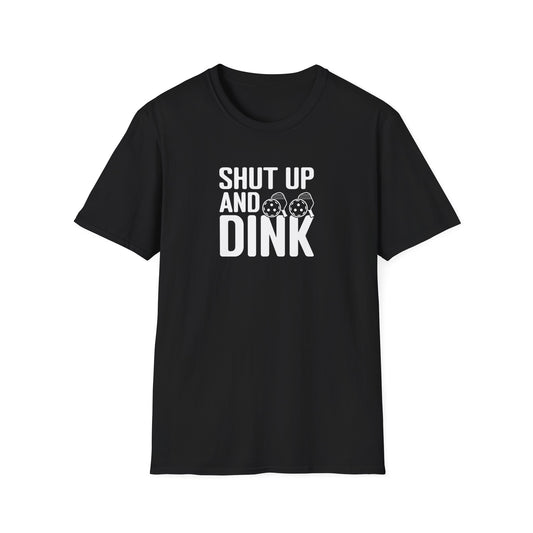 Men's Funny Pickleball T-shirt - Shut Up and Dink Black