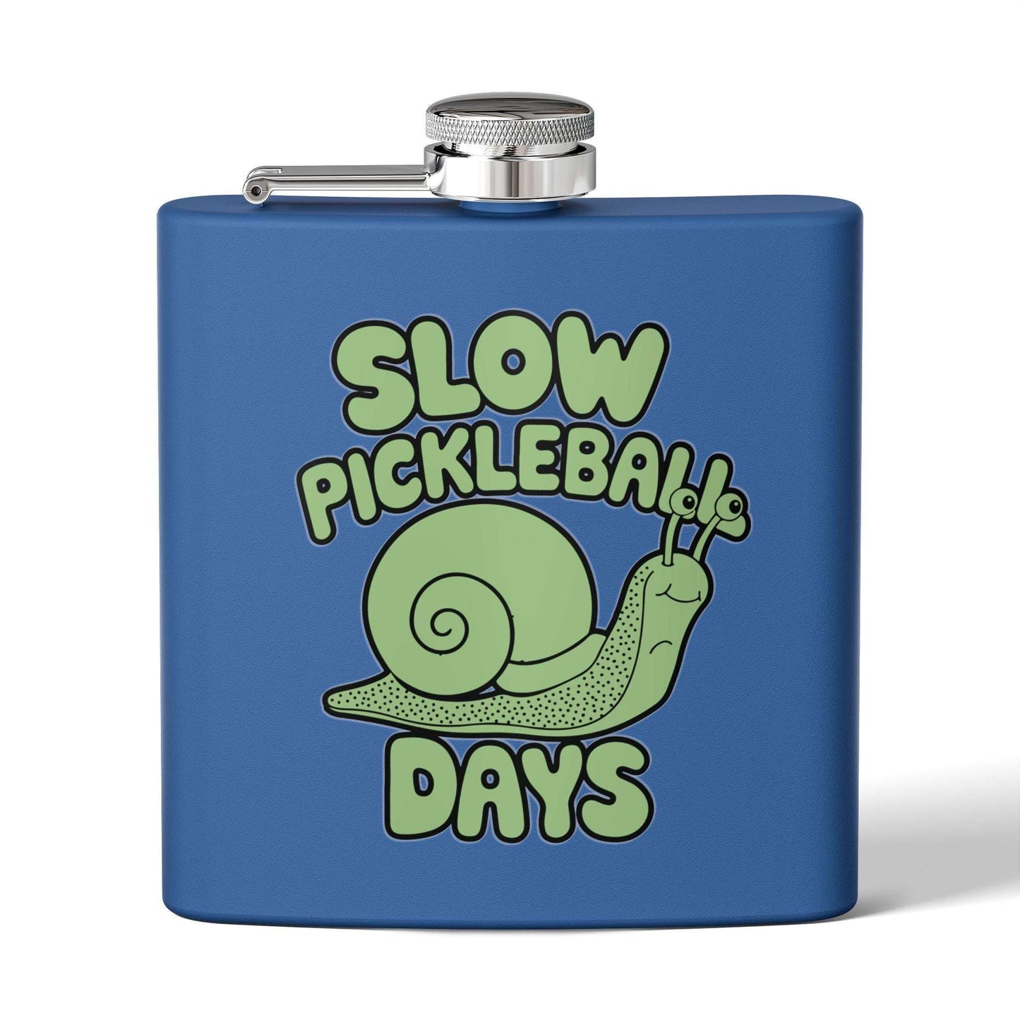 Pickleball Funny Flask - Slow Pickleball Days Royal