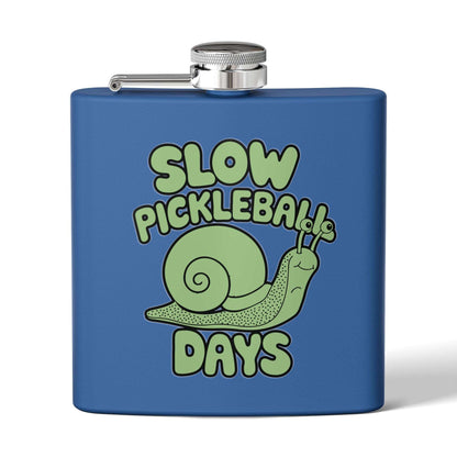 Pickleball Funny Flask - Slow Pickleball Days Royal