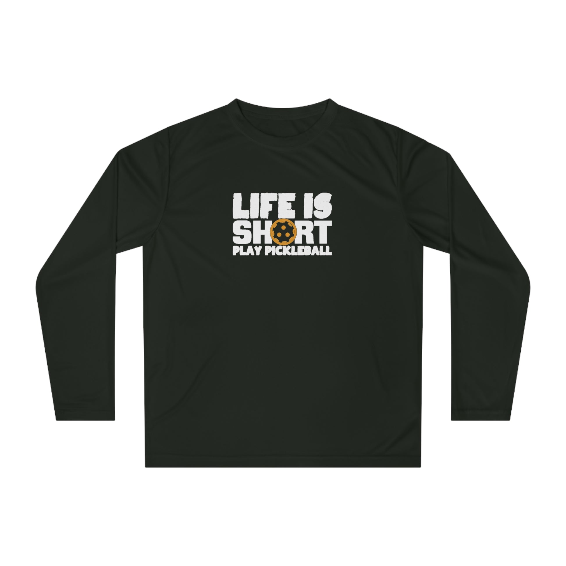 Women's Pickleball Long Sleeves top - Life Is Short Play Pickleball Black