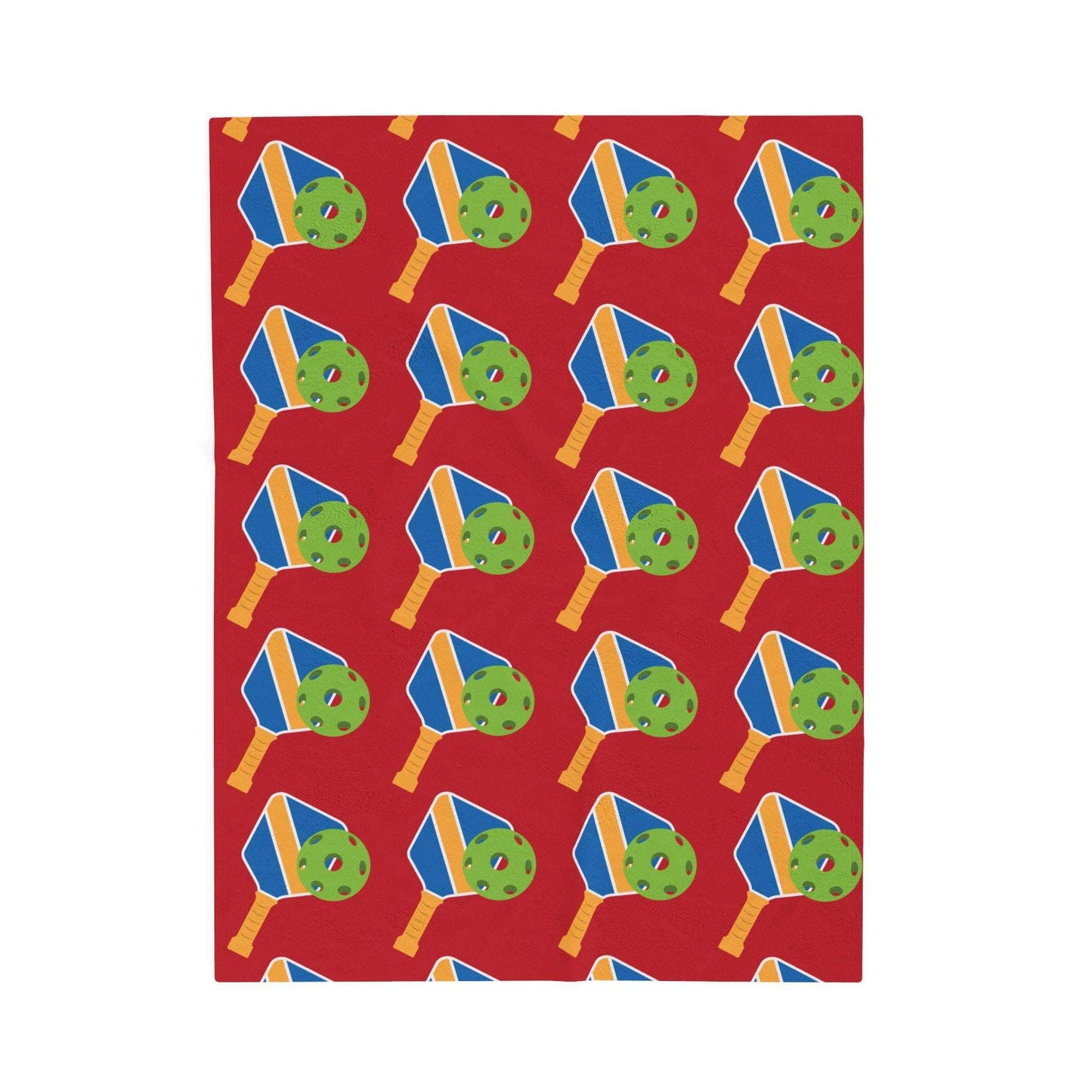 Pickleball Colorful Blanket - Paddle and Ball Red
