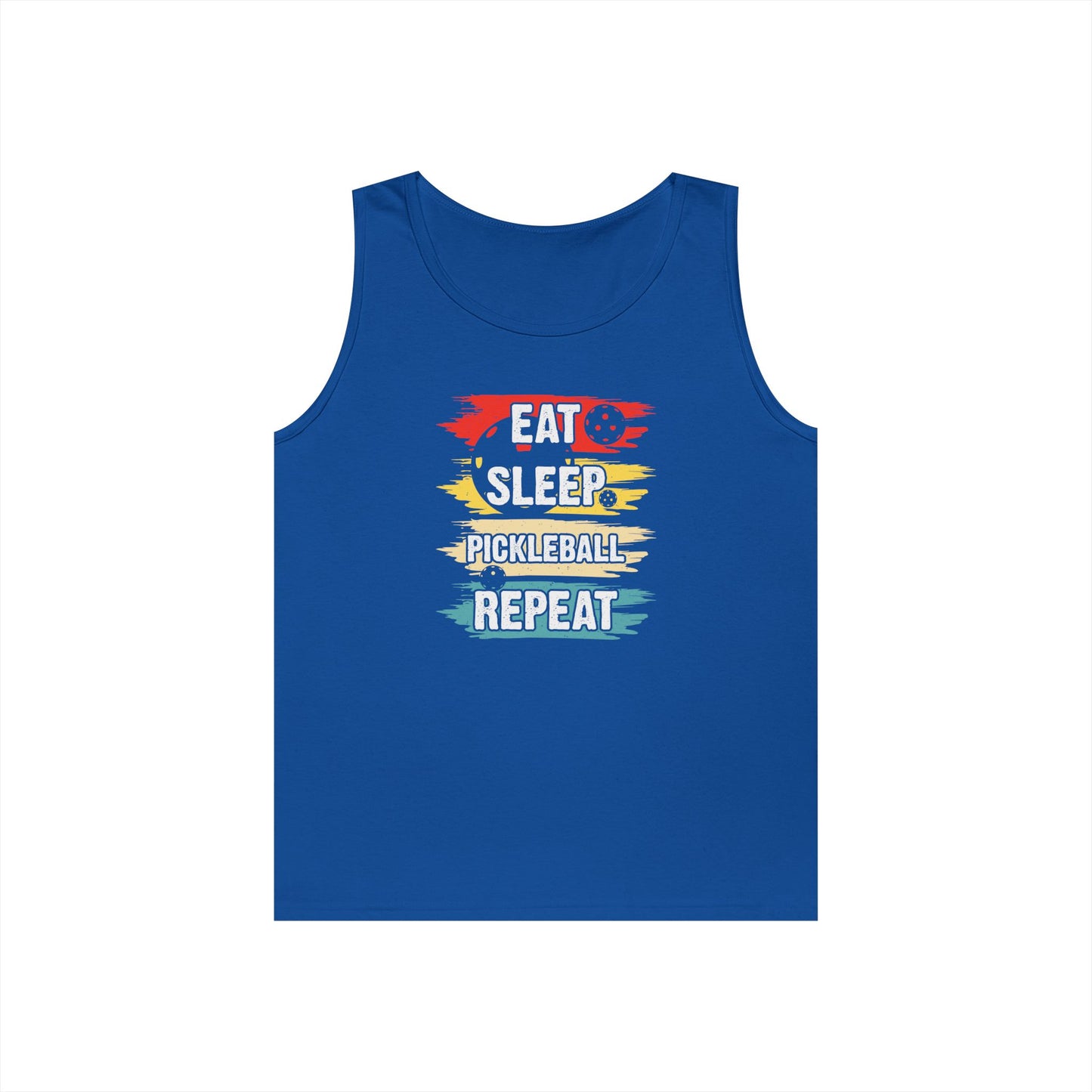 Men's Cool Pickleball Tank Top - Eat Sleep Pickleball Repeat Retro Royal