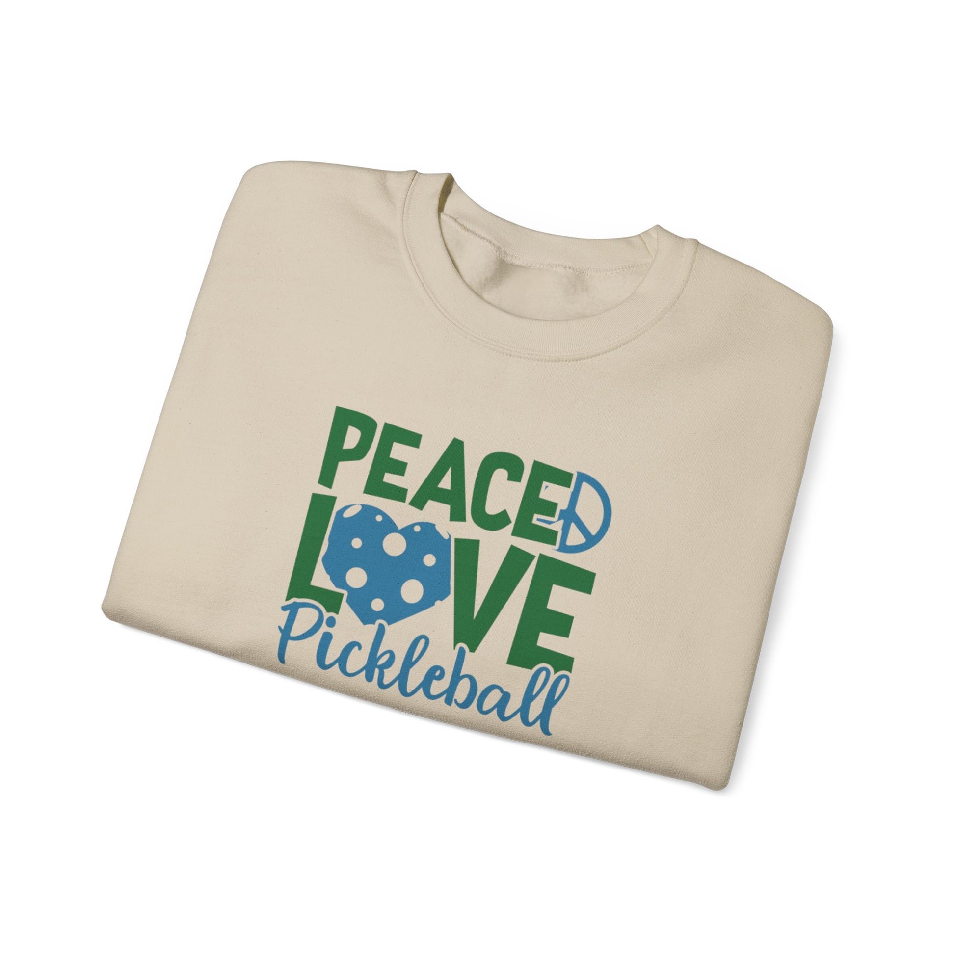 Women's Comfy Pickleball Sweatshirt - Peace, Love, Pickleball