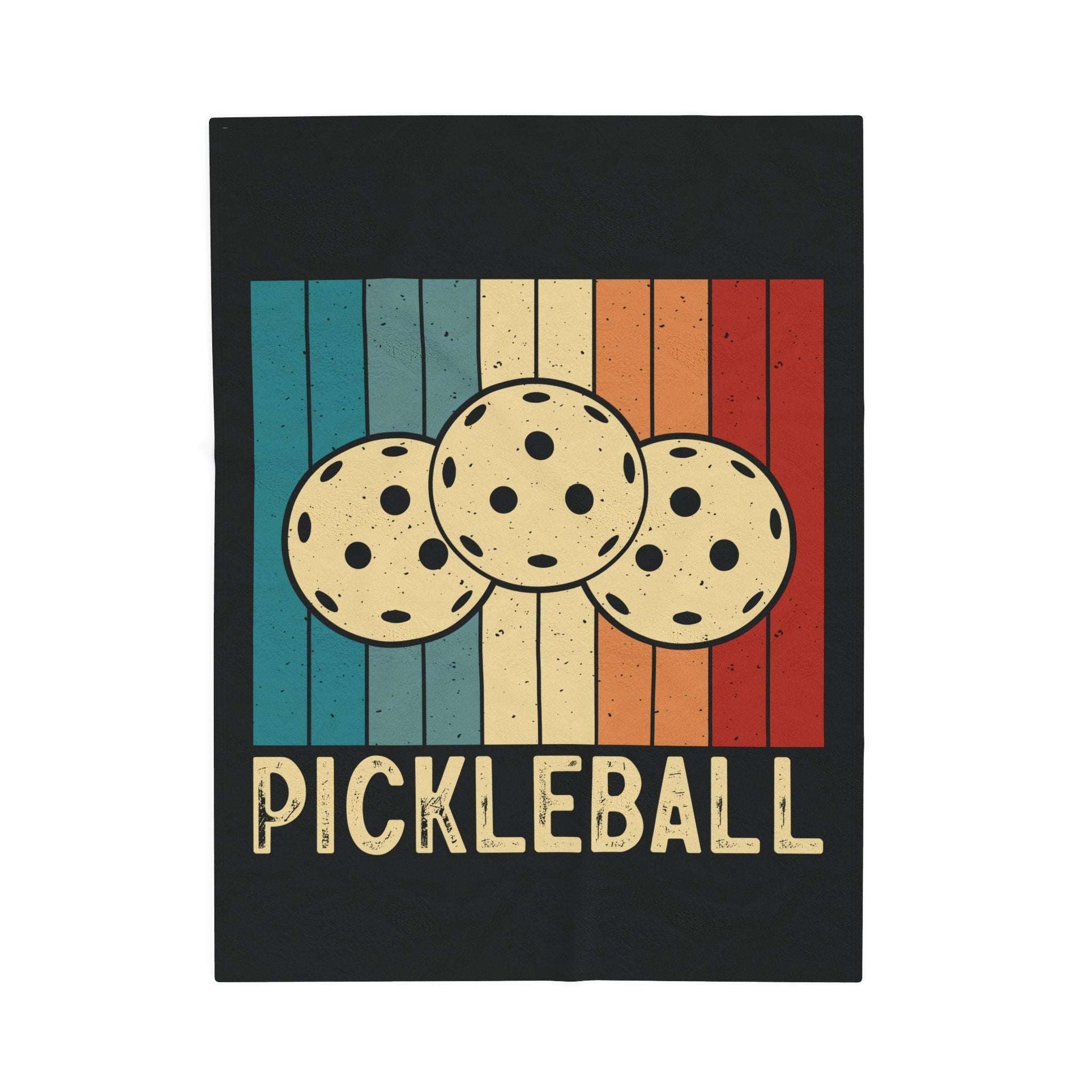 Pickleball Eye-Catching Blanket - Pickleball Retro Black