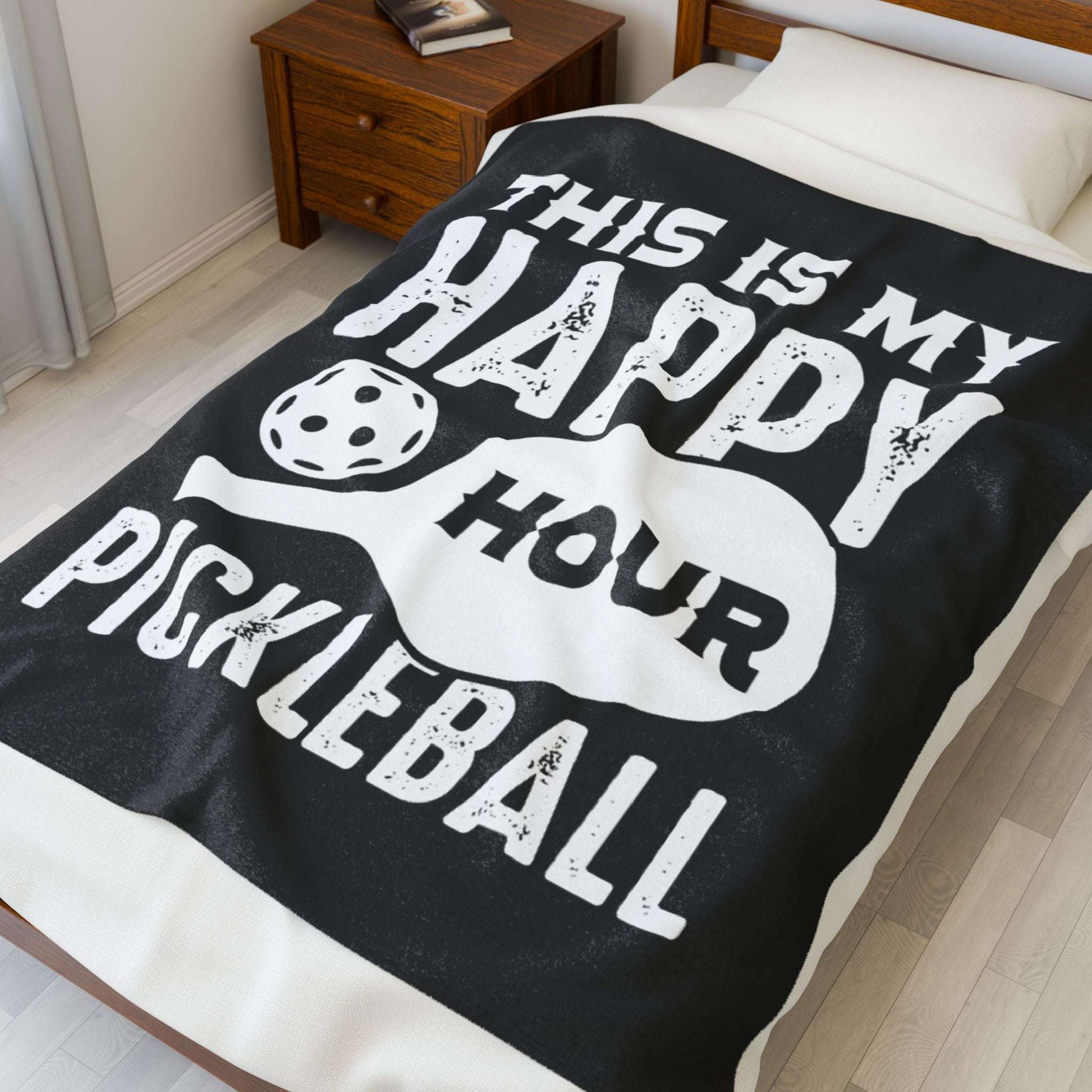 Pickleball Eye-Catching Blanket - This Is My Happy Hour Pickleball