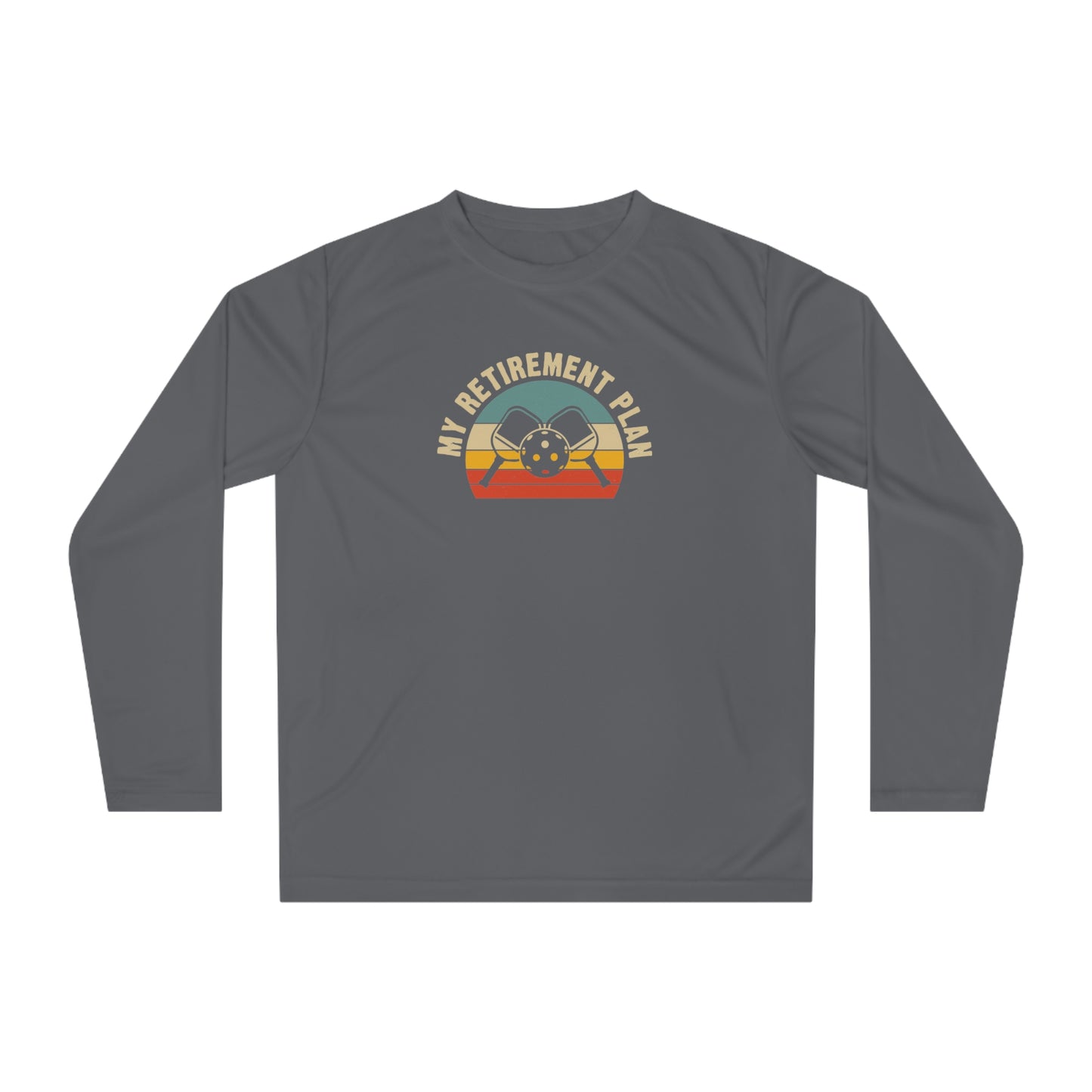 Women's Cool Pickleball Long Sleeves top - My Retirement Plan Retro Gray