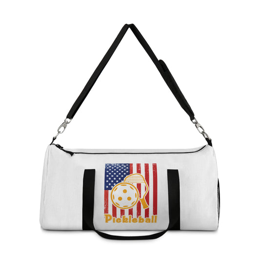 Pickleball Durable Duffel Bag - American Flag with Pickleball