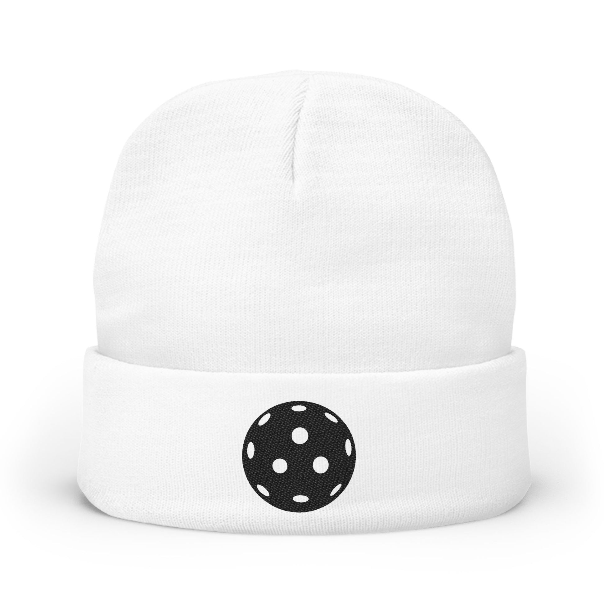 Pickleball Durable Beanie - Pickleball Ball White