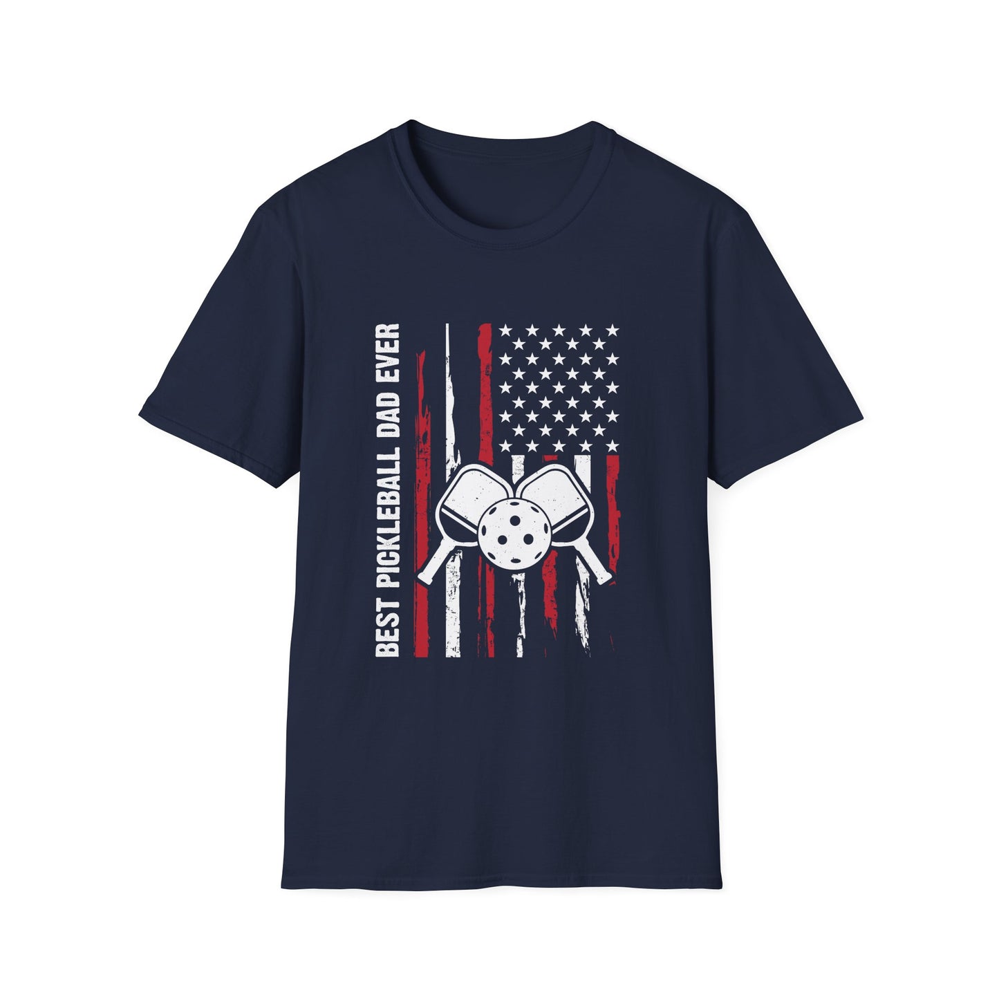 Men's Bold Pickleball T-shirt - Best Pickleball Dad Ever Navy