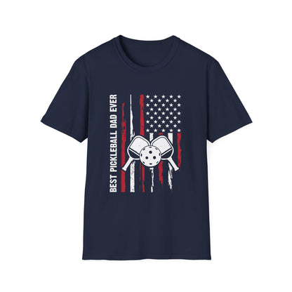 Men's Bold Pickleball T-shirt - Best Pickleball Dad Ever Navy