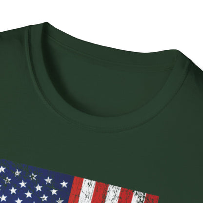 Women's Vibrant Pickleball T-shirt - Pickleball with American Flag