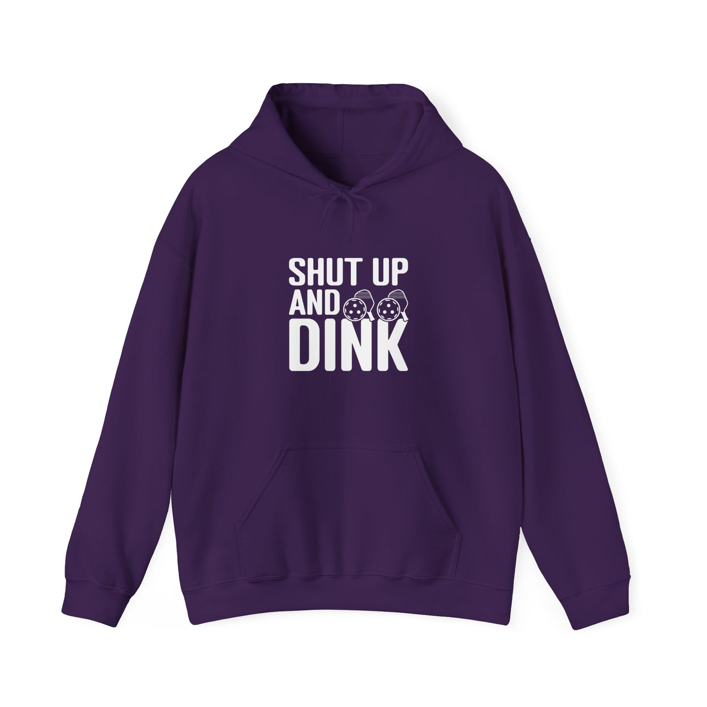 Women's Comfy Pickleball Hoodie - Shut Up and Dink Purple