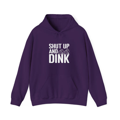 Women's Comfy Pickleball Hoodie - Shut Up and Dink Purple