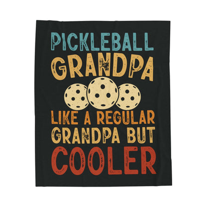 Pickleball Cool Blanket - Pickleball Grandpa Like a Regular But Cooler Black